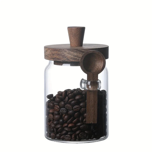 Glass Storage Jars for Coffee, Tea, Grains, Snacks, And Pickles. Mortier-Et-Pilon